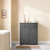 SoBuy BZR33-II-DG Meuble Salle de Bain avec Panier à Linge – Armoire Toilette, Meuble Bas avec 2 Tiroirs et Grande Capacité Sacs à Linge, Meuble de Rangement, Coffre à Linge, Gris, L78xP38xH90cm