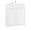 SoBuy BZR33-II-W Meuble Panier à Linge 2 Compartiments 45L – 2 Tiroirs, Gain de Place Salle de Bain, Blanc