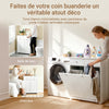 SoBuy BZR33-II-W Meuble Panier à Linge 2 Compartiments 45L – 2 Tiroirs, Gain de Place Salle de Bain, Blanc