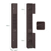 SoBuy BZR34-II-BR Colonne Salle de Bain Ultra-Slim Brun 20x20cm, 1 Tiroir, 2 Portes, 5 Compartiments, Étagères Réglables, Anti-Humidité, 25kg – 20x20x180 cm