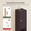 SoBuy BZR34-II-BR Colonne Salle de Bain Ultra-Slim Brun 20x20cm, 1 Tiroir, 2 Portes, 5 Compartiments, Étagères Réglables, Anti-Humidité, 25kg – 20x20x180 cm