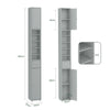 SoBuy BZR34-II-HG Meuble Colonne Salle de Bain 20 cm - Armoire de Rangement Étroite avec Tiroir et Étagères Réglables - Meuble Salle de Bain Compact pour WC, Petits Espaces Gris MDF, 20x20x180cm