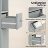 SoBuy BZR34-II-HG Meuble Colonne Salle de Bain 20 cm - Armoire de Rangement Étroite avec Tiroir et Étagères Réglables - Meuble Salle de Bain Compact pour WC, Petits Espaces Gris MDF, 20x20x180cm