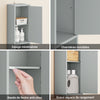 SoBuy BZR34-II-HG Meuble Colonne Salle de Bain 20 cm - Armoire de Rangement Étroite avec Tiroir et Étagères Réglables - Meuble Salle de Bain Compact pour WC, Petits Espaces Gris MDF, 20x20x180cm