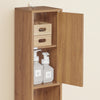 SoBuy BZR34-II-PF Colonne Salle de Bain Ultra-Étroite Effet Bois, 4 Étagères Réglables et 1 Tiroir, Anti-Basculement, 45kg – 20x20x180 cm