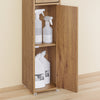 SoBuy BZR34-II-PF Colonne Salle de Bain Ultra-Étroite Effet Bois, 4 Étagères Réglables et 1 Tiroir, Anti-Basculement, 45kg – 20x20x180 cm