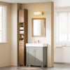 SoBuy BZR34-II-PF Colonne Salle de Bain Ultra-Étroite Effet Bois, 4 Étagères Réglables et 1 Tiroir, Anti-Basculement, 45kg – 20x20x180 cm