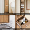 SoBuy BZR34-II-PF Colonne Salle de Bain Ultra-Étroite Effet Bois, 4 Étagères Réglables et 1 Tiroir, Anti-Basculement, 45kg – 20x20x180 cm