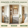 SoBuy BZR34-II-PF Colonne Salle de Bain Ultra-Étroite Effet Bois, 4 Étagères Réglables et 1 Tiroir, Anti-Basculement, 45kg – 20x20x180 cm