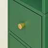 SoBuy BZR34-II-SY Meuble Colonne Salle de Bain, Armoire de Rangement Étroite avec Tiroir et Étagères Réglables - Meuble Salle de Bain Compact pour WC, Petits Espaces - Vert foncé, MDF, 20x20x180cm