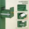 SoBuy BZR34-II-SY Meuble Colonne Salle de Bain, Armoire de Rangement Étroite avec Tiroir et Étagères Réglables - Meuble Salle de Bain Compact pour WC, Petits Espaces - Vert foncé, MDF, 20x20x180cm