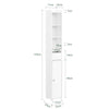 SoBuy BZR34-K-W Meuble Salle de Bain Colonne de Rangement Petit Meuble Haut avec Porte et Tiroir Armoire Salle de Bain Résistant à l’Humidité - Rangement WC et Toilettes Compact 20x20x145cm