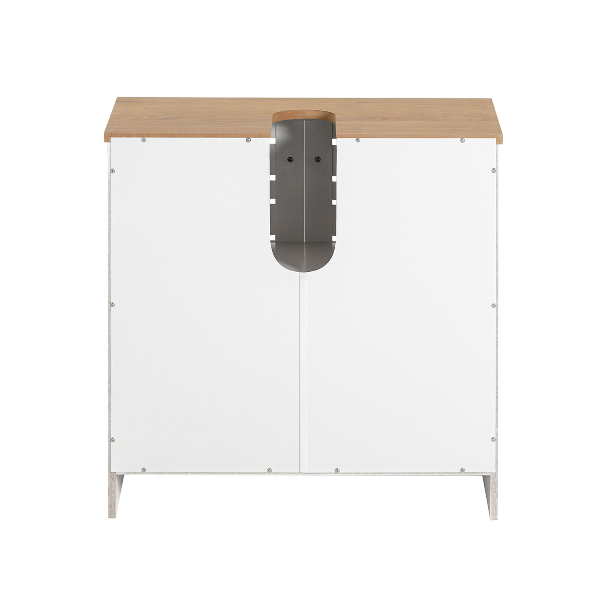 SoBuy BZR40-W Meuble Sous-Lavabo Meuble Sous-Vasque à 2 étages et 2 Portes Meuble de Rangement de Salle de Bain