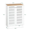 SoBuy BZR41-W Meuble de Salle de Bain Gain de Place avec Portes à Persienne, Étagères Réglables en MDF, 60x30x82 cm, Meuble de Rangement Armoire Multifonction et Compact