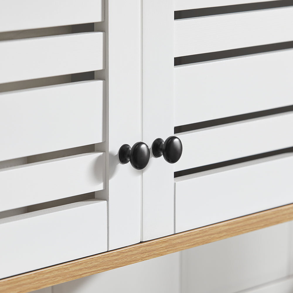 SoBuy BZR42-W Armoire Murale Salle de Bain avec Portes Persiennes et Étagères Réglables – 60×56×19 cm – Blanc