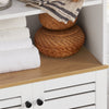 SoBuy BZR44-W Meuble Colonne de Salle de Bain Armoire Haute Meuble de Rangement avec 3 Etagères et 2 Portes persiennes