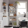 SoBuy BZR44-W Meuble Colonne de Salle de Bain Armoire Haute Meuble de Rangement avec 3 Etagères et 2 Portes persiennes