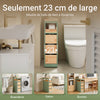 SoBuy BZR54-II-GR Meuble Salle de Bain à Roulettes Vert et Hévéa, 3 Tiroirs et Niche Ouverte, Slim 23cm, 40kg – 65x23x82 cm