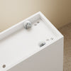 Prévente SoBuy BZR54-III-WN Meuble Salle de Bain à Roulettes Blanc et Bois Naturel, 3 Tiroirs et Niche Ouverte, Slim 23cm, 40kg – 65x23x82 cm