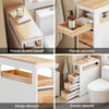 Prévente SoBuy BZR54-III-WN Meuble Salle de Bain à Roulettes Blanc et Bois Naturel, 3 Tiroirs et Niche Ouverte, Slim 23cm, 40kg – 65x23x82 cm