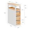 SoBuy BZR54-IV-WN Meuble Salle de Bain Colonne de Rangement, Petit Meuble Salle de Bain Meuble Compact avec Roues, Tiroirs et Séparateurs, Blanc 65x23x82cm