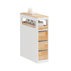 SoBuy BZR54-IV-WN Meuble Salle de Bain Colonne de Rangement, Petit Meuble Salle de Bain Meuble Compact avec Roues, Tiroirs et