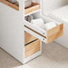 SoBuy BZR54-IV-WN Meuble Salle de Bain Colonne de Rangement, Petit Meuble Salle de Bain Meuble Compact avec Roues, Tiroirs et Séparateurs, Blanc 65x23x82cm