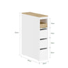 SoBuy BZR54-K-W Meuble WC Rangement 20 cm – 3 Tiroirs, Étagère Mobile, Roulettes Discrètes, Anti-Basculement – 60×20×82 cm, Blanc