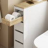 SoBuy BZR54-K-W Meuble WC Rangement 20 cm – 3 Tiroirs, Étagère Mobile, Roulettes Discrètes, Anti-Basculement – 60×20×82 cm, Blanc