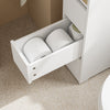SoBuy BZR54-K-W Meuble WC Rangement 20 cm – 3 Tiroirs, Étagère Mobile, Roulettes Discrètes, Anti-Basculement – 60×20×82 cm, Blanc