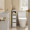 SoBuy BZR54-K-W Meuble WC Rangement 20 cm – 3 Tiroirs, Étagère Mobile, Roulettes Discrètes, Anti-Basculement – 60×20×82 cm, Blanc