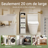 SoBuy BZR54-K-W Meuble WC Rangement 20 cm – 3 Tiroirs, Étagère Mobile, Roulettes Discrètes, Anti-Basculement – 60×20×82 cm, Blanc