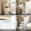 SoBuy BZR54-K-W Meuble WC Rangement 20 cm – 3 Tiroirs, Étagère Mobile, Roulettes Discrètes, Anti-Basculement – 60×20×82 cm, Blanc