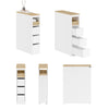 SoBuy BZR54-K-W Meuble WC Rangement 20 cm – 3 Tiroirs, Étagère Mobile, Roulettes Discrètes, Anti-Basculement – 60×20×82 cm, Blanc