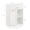 SoBuy BZR66-W Meuble Salle de Bain avec Panier à Linge Amovible, Tiroir et 2 Étagères pour Rangement - Meuble de Rangement Compact Blanc pour Salle de Bain, 66x37x95 cm