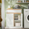 Prévente SoBuy BZR79-W Meuble Bas de Salle de Bain avec Bac à Linge Amovible Armoire à Linge Commode