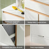 SoBuy BZR79-W Meuble de Salle de Bain avec Panier à Linge Intégré, Tiroir et Double Porte – Blanc et Bois