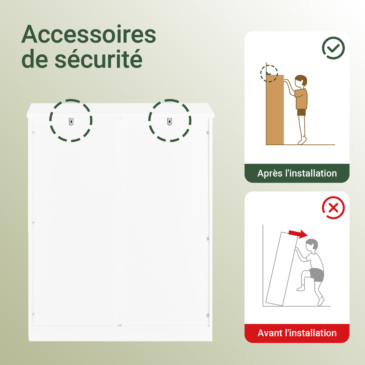 SoBuy BZR79-W Meuble de Salle de Bain avec Panier à Linge Intégré, Tiroir et Double Porte – Blanc et Bois