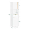 SoBuy BZR80-W Colonne Salle de Bain Gain de Place avec Tiroir et Portes, Armoire Rangement Salle de Bain avec Étagère Ouverte, Blanc 35×33×170 cm