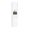 SoBuy BZR80-W Colonne Salle de Bain Gain de Place avec Tiroir et Portes, Armoire Rangement Salle de Bain avec Étagère Ouverte, Blanc 35×33×170 cm