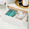 SoBuy BZR80-W Colonne Salle de Bain Gain de Place avec Tiroir et Portes, Armoire Rangement Salle de Bain avec Étagère Ouverte, Blanc 35×33×170 cm