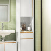 SoBuy BZR80-W Colonne Salle de Bain Gain de Place avec Tiroir et Portes, Armoire Rangement Salle de Bain avec Étagère Ouverte, Blanc 35×33×170 cm