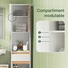 SoBuy BZR80-W Colonne Salle de Bain Gain de Place avec Tiroir et Portes, Armoire Rangement Salle de Bain avec Étagère Ouverte, Blanc 35×33×170 cm
