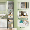 SoBuy BZR80-W Colonne Salle de Bain Gain de Place avec Tiroir et Portes, Armoire Rangement Salle de Bain avec Étagère Ouverte, Blanc 35×33×170 cm