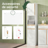 SoBuy BZR80-W Colonne Salle de Bain Gain de Place avec Tiroir et Portes, Armoire Rangement Salle de Bain avec Étagère Ouverte, Blanc 35×33×170 cm