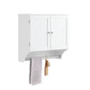 SoBuy BZR84-W Meuble Salle de Bain Suspendu Armoire Murale Blanc 60 x 30 x 60 cm, Meuble Haut Salle de Bain avec Étagères Réglables, Rangement pour WC et Toiles, Solution Pratique pour Petits Espaces