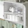 SoBuy BZR84-W Meuble Salle de Bain Suspendu Armoire Murale Blanc 60 x 30 x 60 cm, Meuble Haut Salle de Bain avec Étagères Réglables, Rangement pour WC et Toiles, Solution Pratique pour Petits Espaces