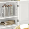 SoBuy BZR84-W Meuble Salle de Bain Suspendu Armoire Murale Blanc 60 x 30 x 60 cm, Meuble Haut Salle de Bain avec Étagères Réglables, Rangement pour WC et Toiles, Solution Pratique pour Petits Espaces