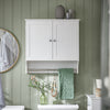 SoBuy BZR84-W Meuble Salle de Bain Suspendu Armoire Murale Blanc 60 x 30 x 60 cm, Meuble Haut Salle de Bain avec Étagères Réglables, Rangement pour WC et Toiles, Solution Pratique pour Petits Espaces
