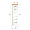 SoBuy BZR85-W Armoire de Salle de Bain Étroit – Meuble WC Rangement Gain de Place – Rangement pour Papier Toilette en Bois, pour Petites Espace, Résistant à l'Humidité, Blanc-Naturel, 20x75x18 cm